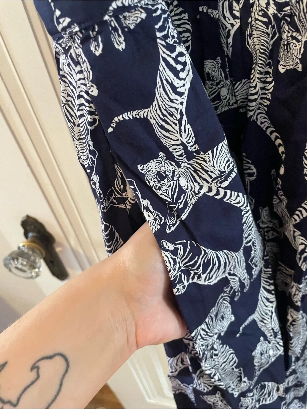 ModCloth Navy Blue Tiger Print Dress